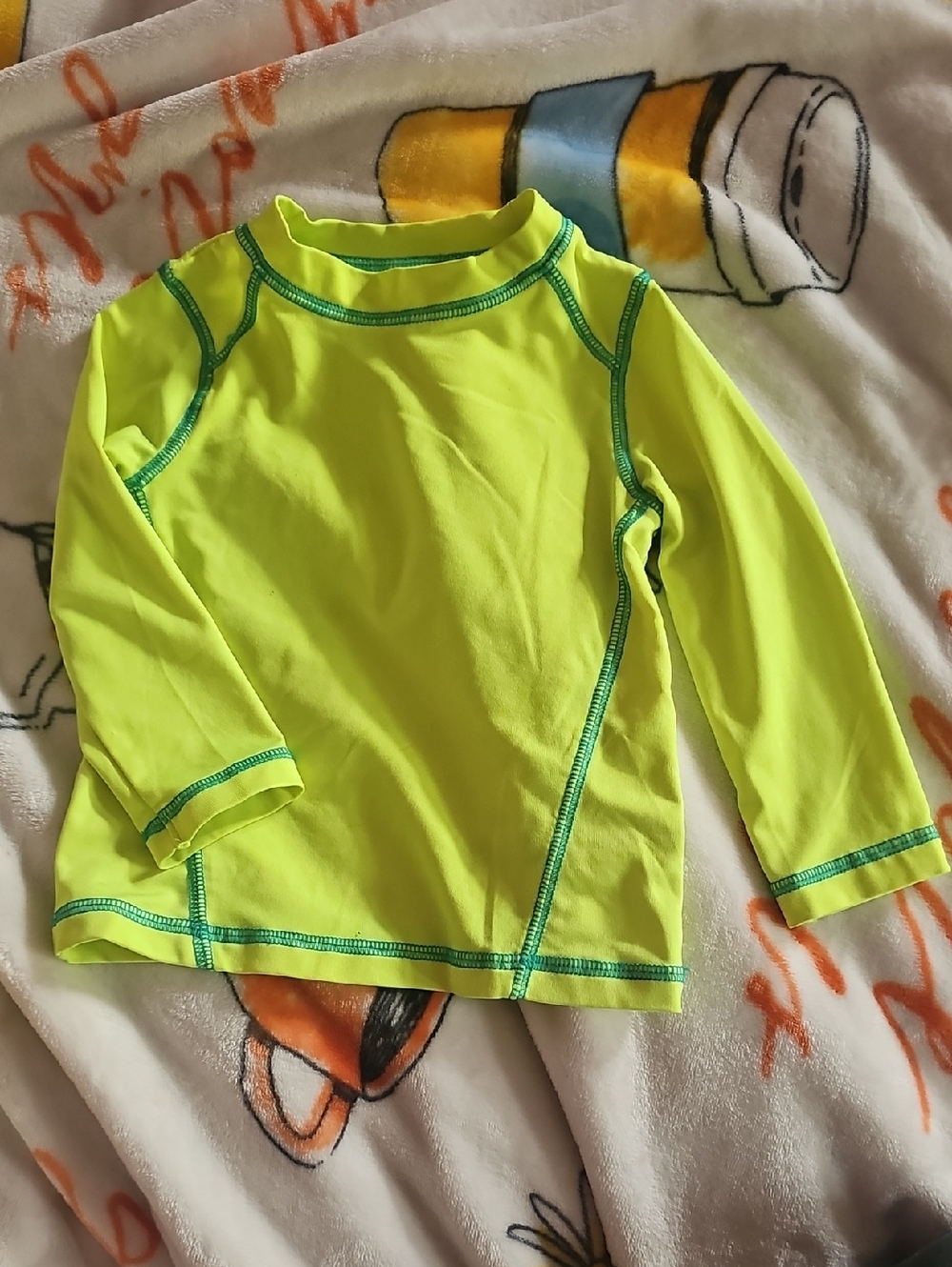 Cat & Jack Neon Yellow Long-Sleeve Kids Swim Rashguard
